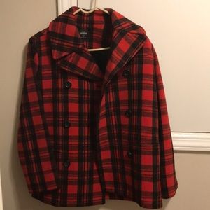 Kate spade-Saturday line coat. Red and black plaid